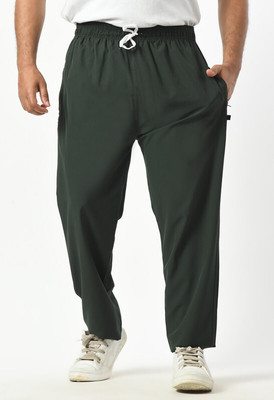 manra Solid Men Green Track Pants