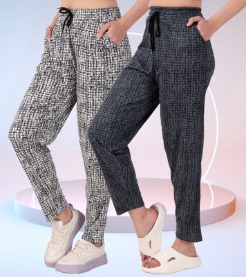 GAA Printed Women White Track Pants
