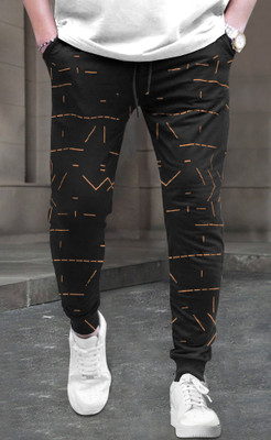TRIPR Solid, Striped Men Black Track Pants