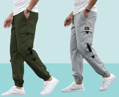 Kesaria Textile Company Solid Men Dark Green Track Pants
