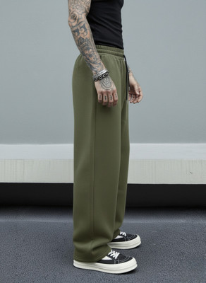 Dockstreet Striped Men Olive Track Pants