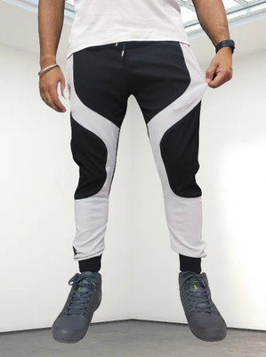 RusticBlooms Self Design Men Black, White Track Pants