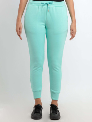 Status Quo Solid Women Green Track Pants
