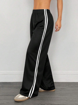 Dockstreet Striped Women White Track Pants