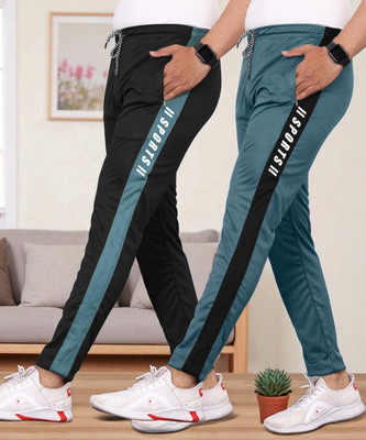 GAJVU Self Design Men Black, Blue Track Pants