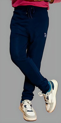 SMITS OUR TIME Solid Men Dark Blue Track Pants