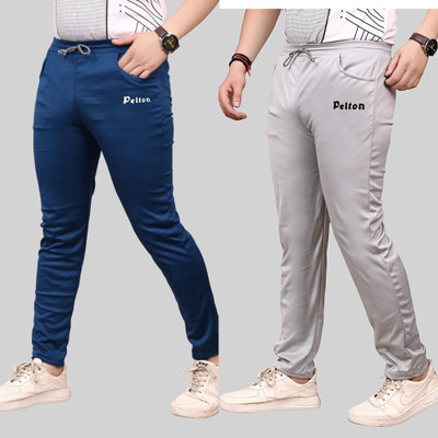 pelton Solid, Printed Men Light Blue, Light Green Track Pants