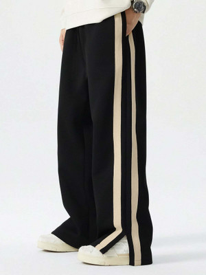 MANIAC Colorblock Men Black, Beige Track Pants
