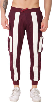 Mindsart Trend Colorblock Men Maroon, Black Track Pants