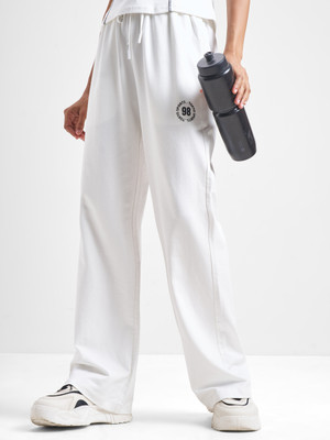 Tokyo Talkies Solid Women White Track Pants