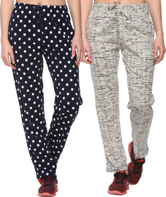 Weboasis Checkered, Printed Women Dark Blue, Grey Track Pants