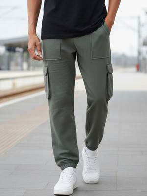 BEWAKOOF Solid Men Grey Track Pants