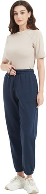 WARCOURT Self Design Women Blue Track Pants