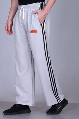 HVBK Striped Men Grey Track Pants