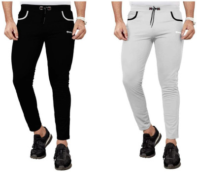 Eetma Solid Men Black, Grey Track Pants