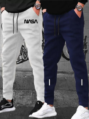 PKB garments Solid, Printed Men Grey, Dark Blue Track Pants