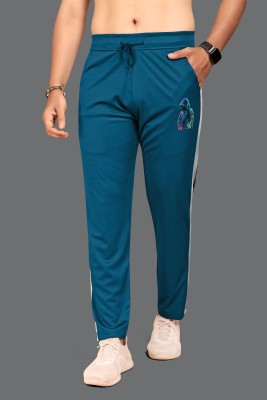 LAHEJA Solid Men Dark Blue Track Pants