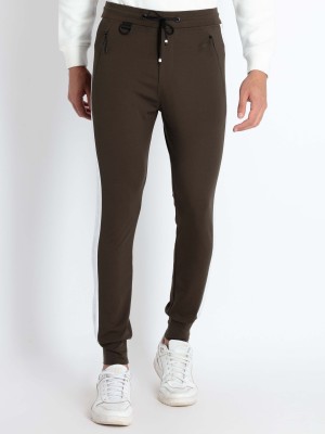 Status Quo Solid Men Brown Track Pants