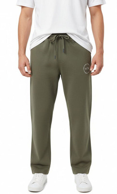 VOMAZO Solid Men Brown Track Pants
