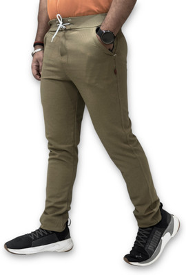 Time Wakker Solid Men Beige Track Pants