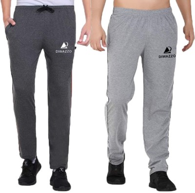 Diwazzo Printed Men Grey, Silver Track Pants