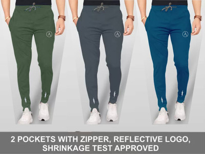 ANAND Solid Men Multicolor Track Pants