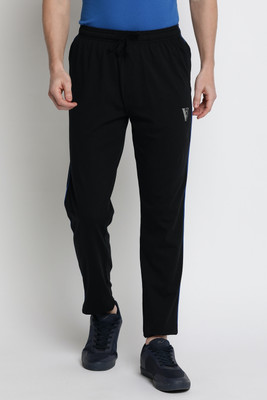 VAN HEUSEN Solid Men Black Track Pants