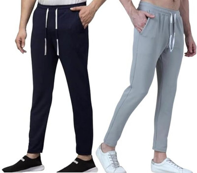 HoC Solid Men Blue, Grey Track Pants