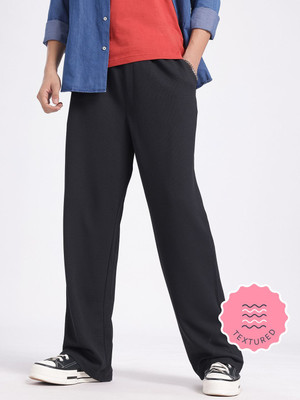 Glitchez Solid Men Blue Track Pants