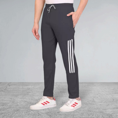 Covett Striped Men Black Track Pants