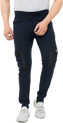 GEE 5 Self Design Men Dark Blue Track Pants