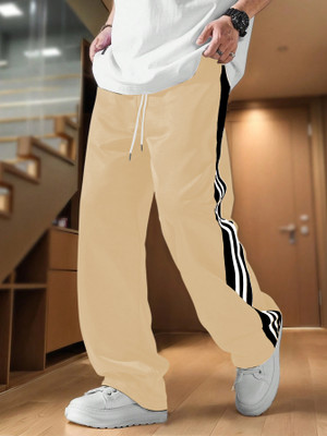 Rajovati Striped Men Beige Track Pants