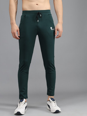 Veltick Solid Men Green Track Pants