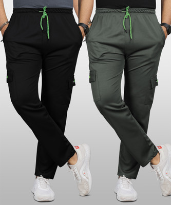 VeBNoR Solid Men Black, Green Track Pants