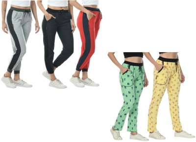 Indistar Printed, Colorblock Women Multicolor Track Pants