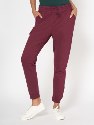 CRE8 Solid Women Maroon Track Pants