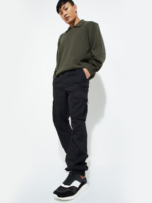 MAX URB_N Solid Men Black Track Pants