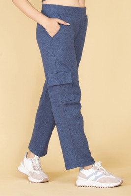 LAHAZATAPPARELS Self Design Women Blue Track Pants