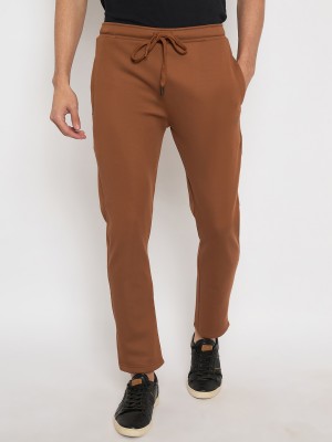 DUKE Solid Men Brown Track Pants