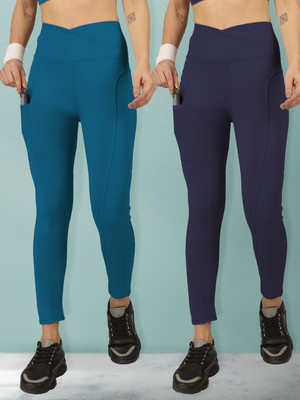 BEYOGINI Solid Women Blue, Blue Track Pants