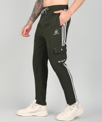 GNOCKFACE Striped Men Olive Track Pants