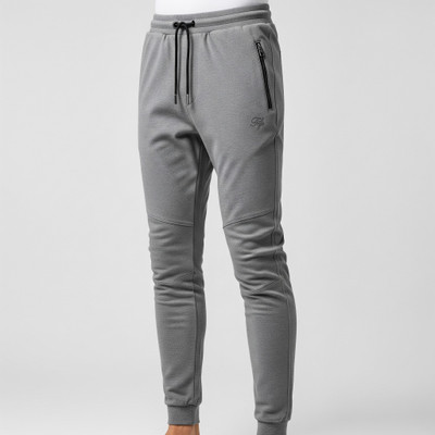 MIND FHASTION Solid, Striped Men Grey Track Pants