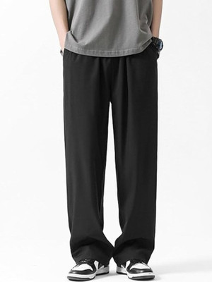 POSU TRENDZ Solid Men Black Track Pants