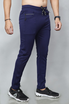 BigFly Solid Men Dark Blue Track Pants