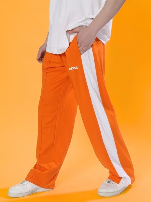 WEARDUDS Self Design Men Orange Track Pants