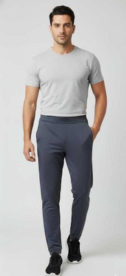 GMkhanfamily Solid Men Dark Blue Track Pants