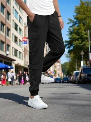 THE PVR CLOTHING Slim Fit Men Black Trousers
