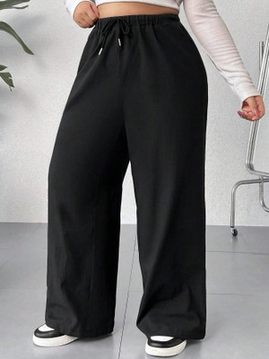 Dockstreet Loose Fit Women Black Trousers