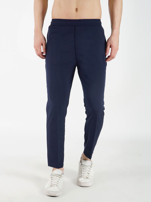 GOTO Solid Men Blue Track Pants