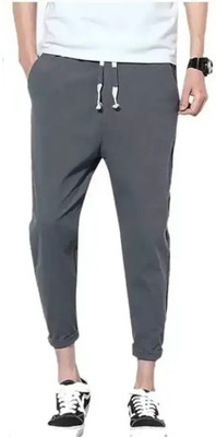 SHMARRT Solid Men Grey Track Pants